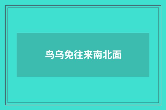 鸟乌免往来南北面