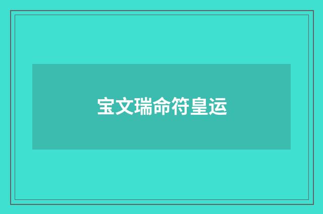 宝文瑞命符皇运