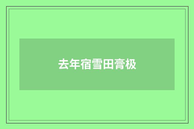 去年宿雪田膏极