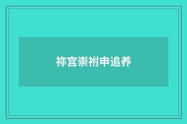 祢宫崇祔申追养