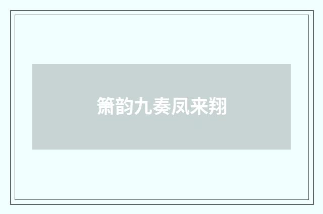 箫韵九奏凤来翔