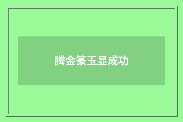 腾金篆玉显成功