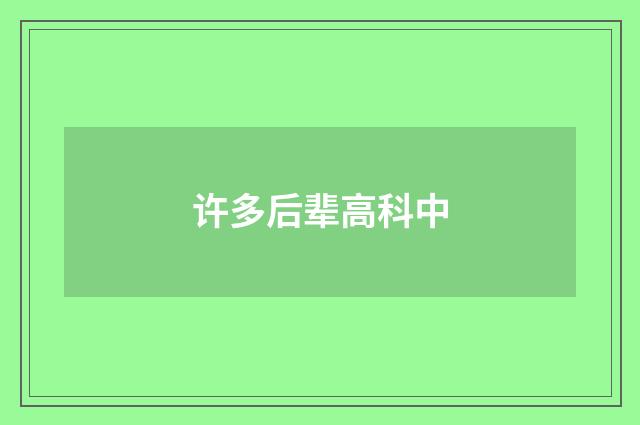 许多后辈高科中