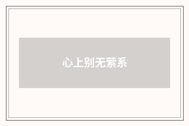 心上别无萦系