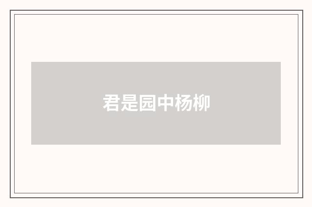 君是园中杨柳