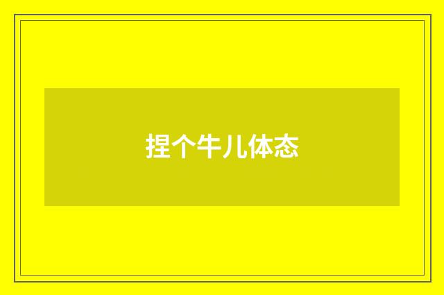 捏个牛儿体态