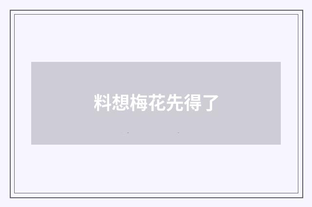 料想梅花先得了