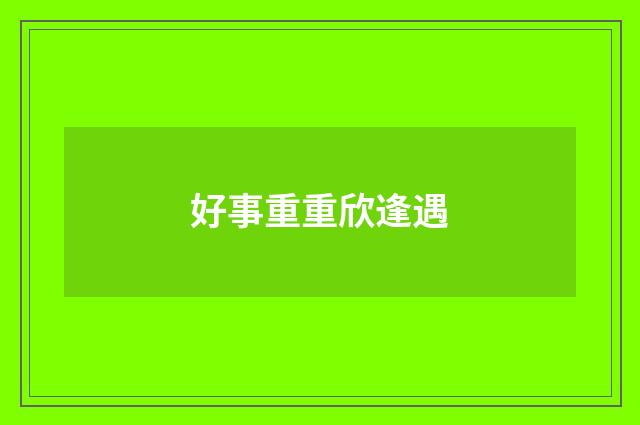好事重重欣逢遇