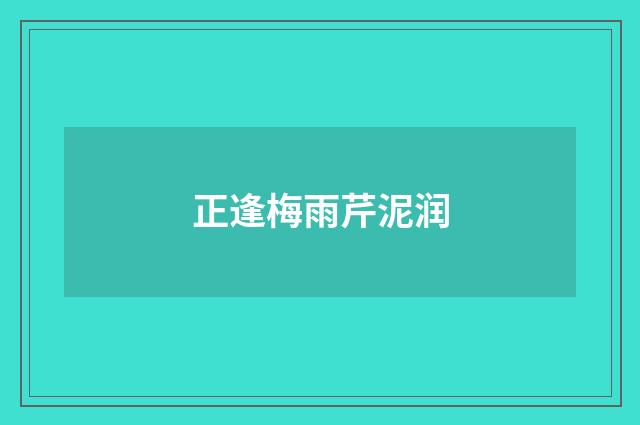 正逢梅雨芹泥润