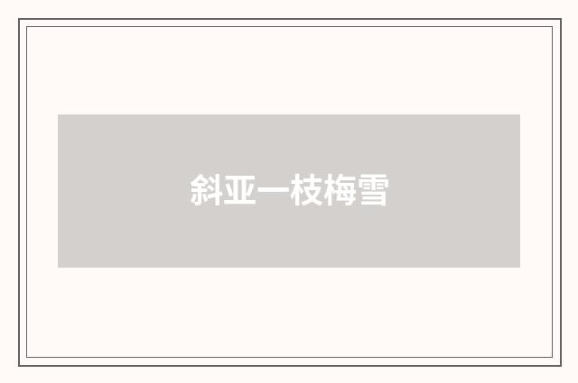 斜亚一枝梅雪