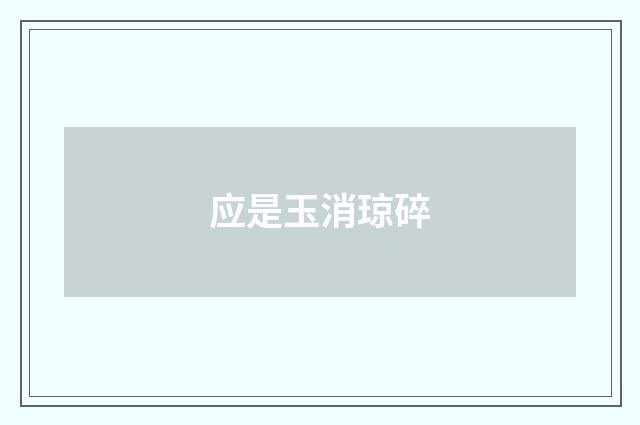 应是玉消琼碎