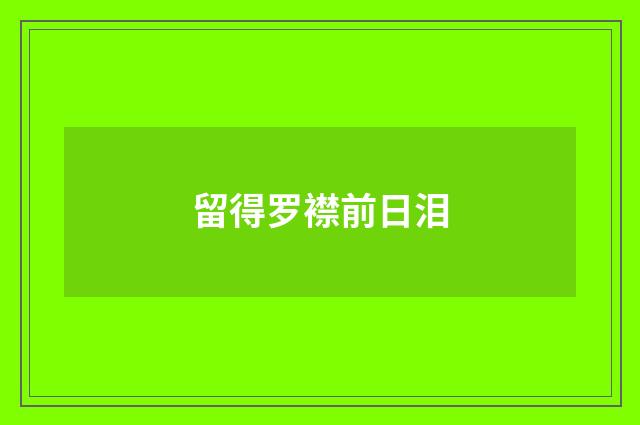 留得罗襟前日泪