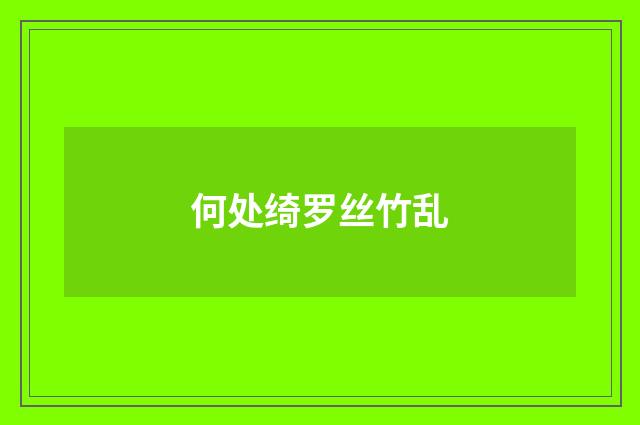 何处绮罗丝竹乱