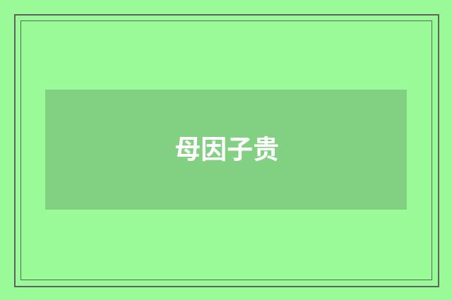 母因子贵