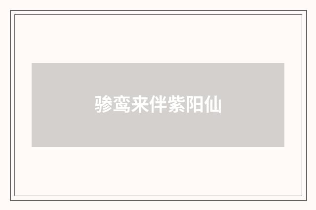 骖鸾来伴紫阳仙