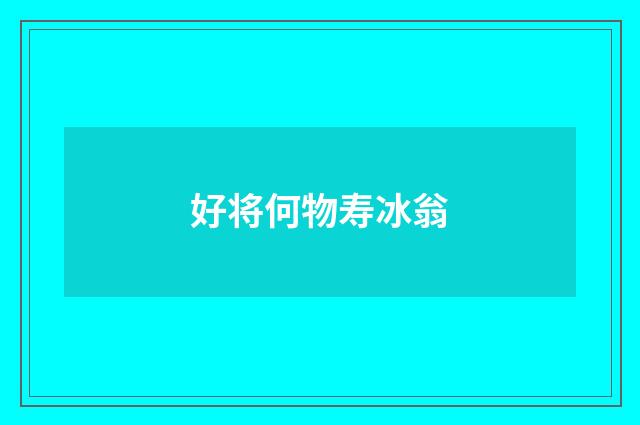 好将何物寿冰翁