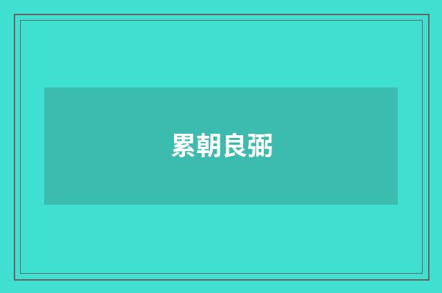 累朝良弼