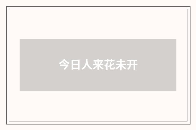 今日人来花未开