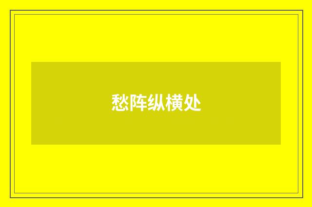 愁阵纵横处