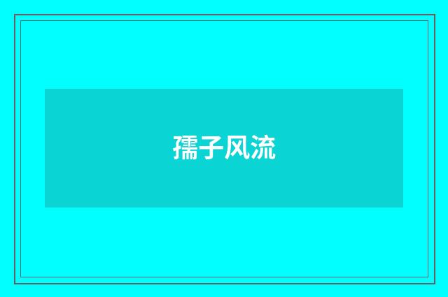 孺子风流
