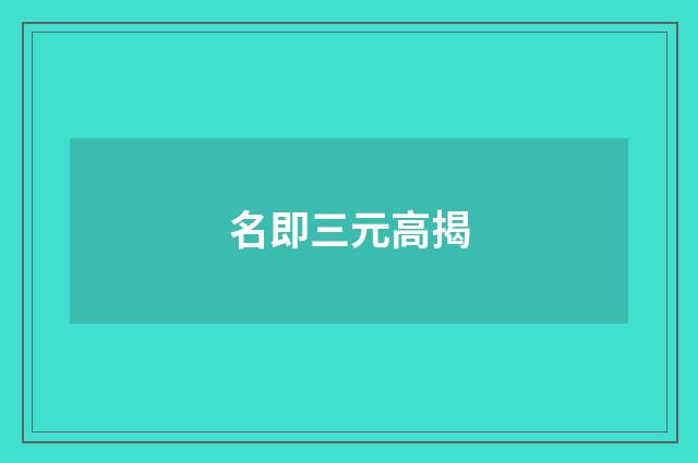 名即三元高揭