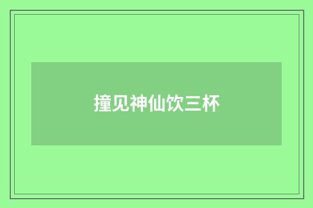 撞见神仙饮三杯