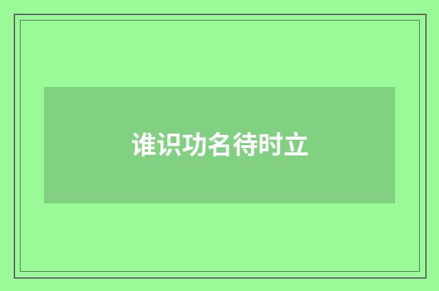 谁识功名待时立