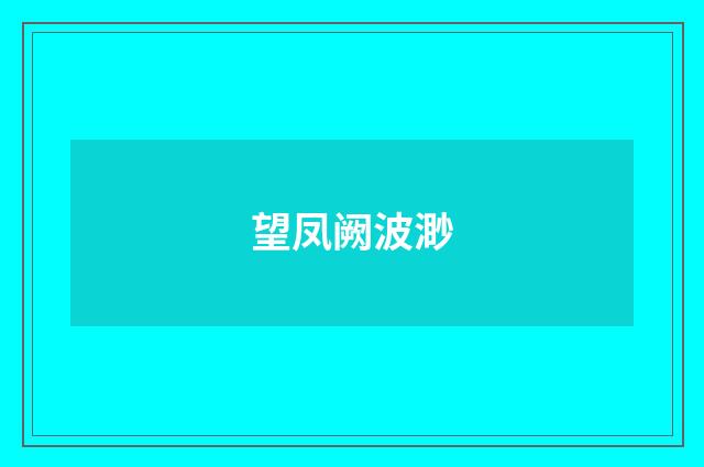 望凤阙波渺