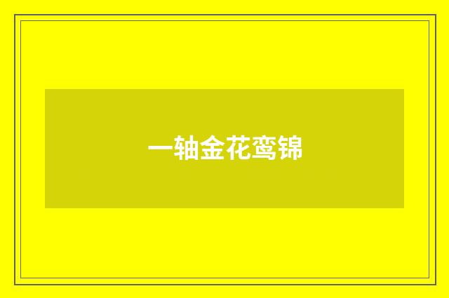 一轴金花鸾锦