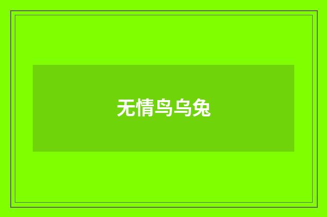 无情鸟乌兔