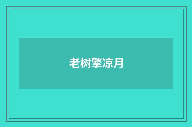老树擎凉月