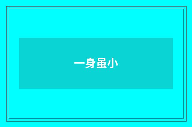 一身虽小