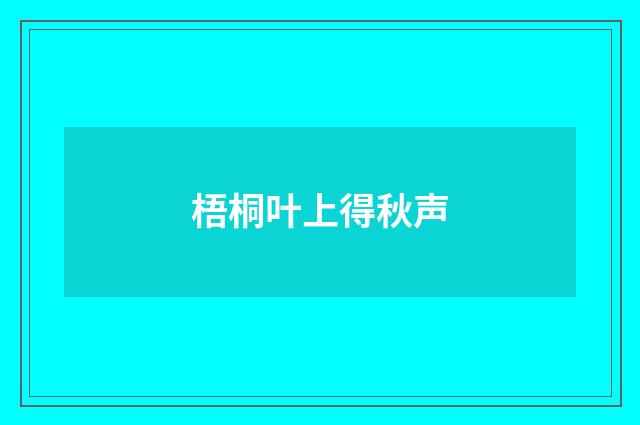 梧桐叶上得秋声