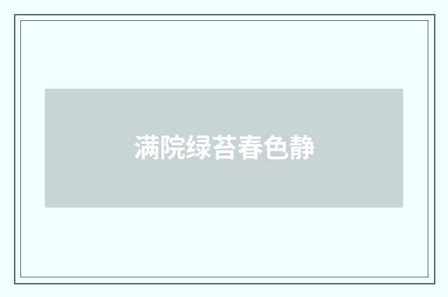 满院绿苔春色静