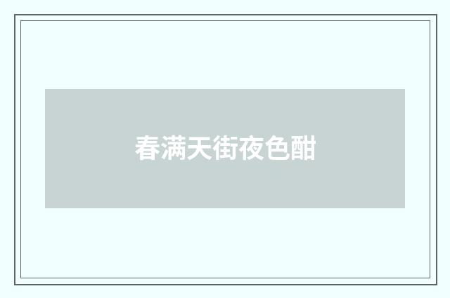 春满天街夜色酣