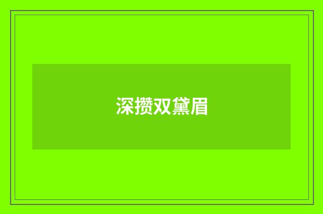 深攒双黛眉