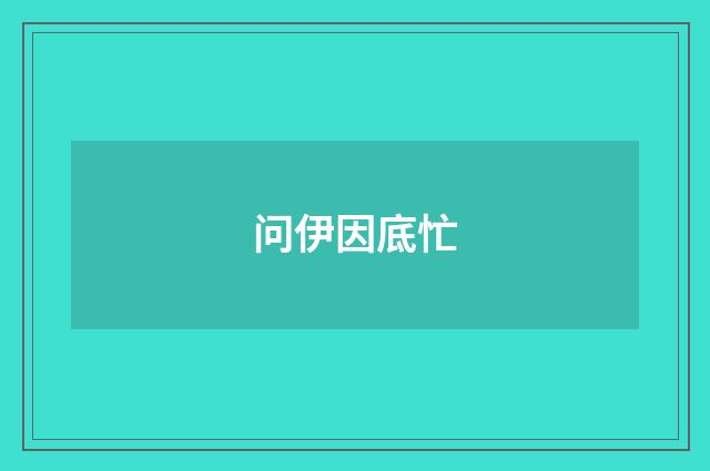 问伊因底忙