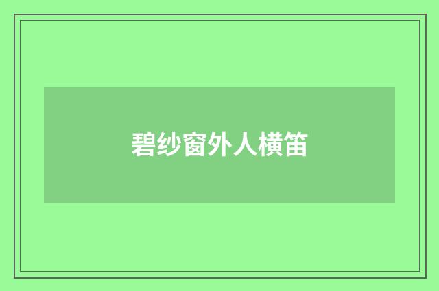 碧纱窗外人横笛