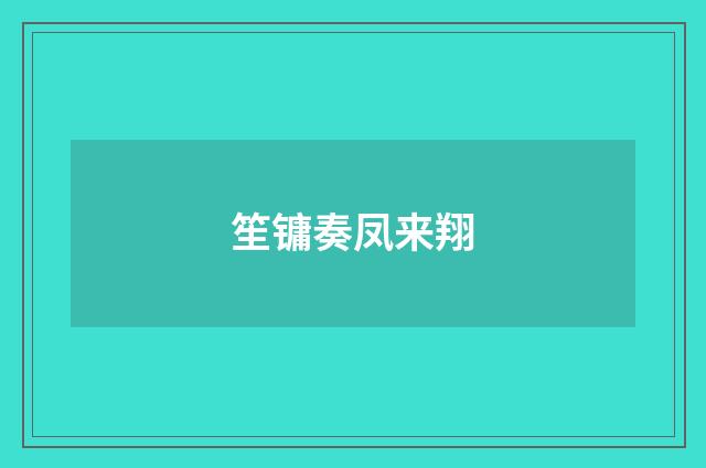 笙镛奏凤来翔