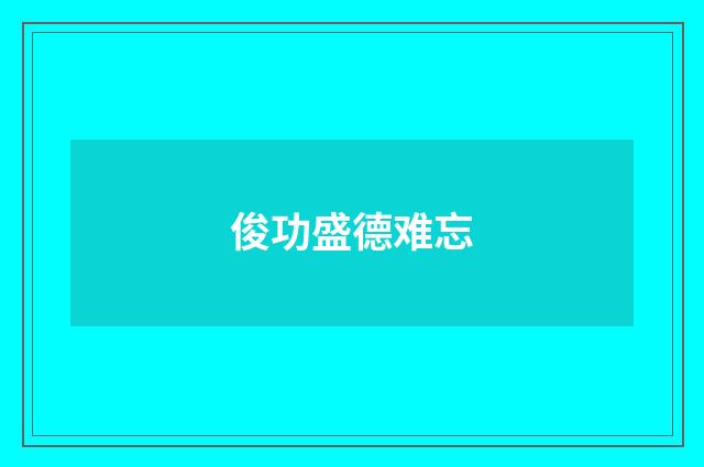 俊功盛德难忘