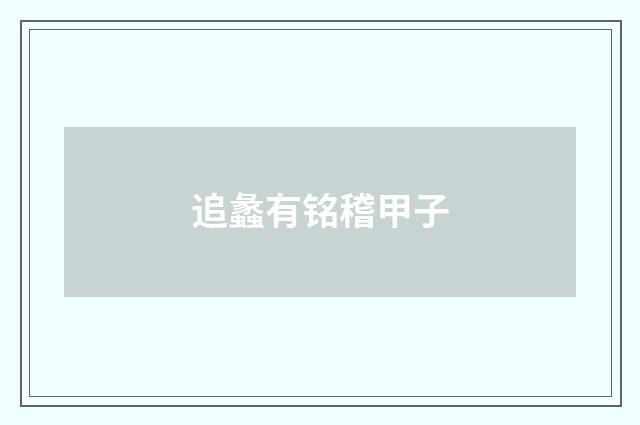 追蠡有铭稽甲子