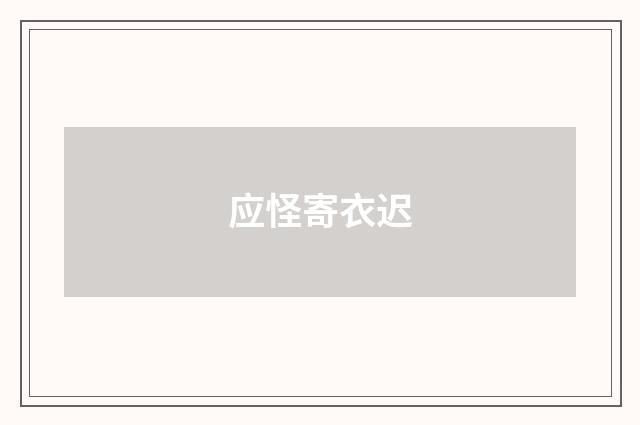 应怪寄衣迟