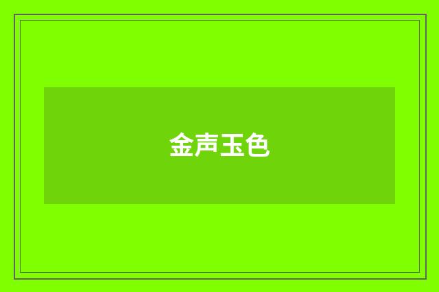 金声玉色