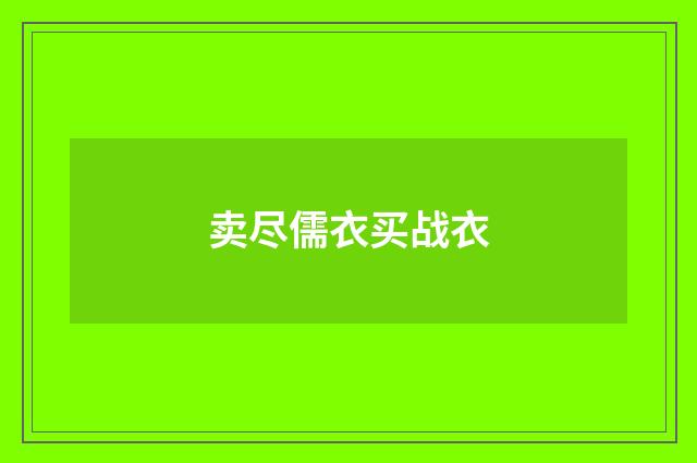 卖尽儒衣买战衣