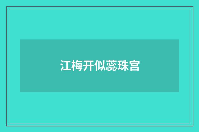 江梅开似蕊珠宫