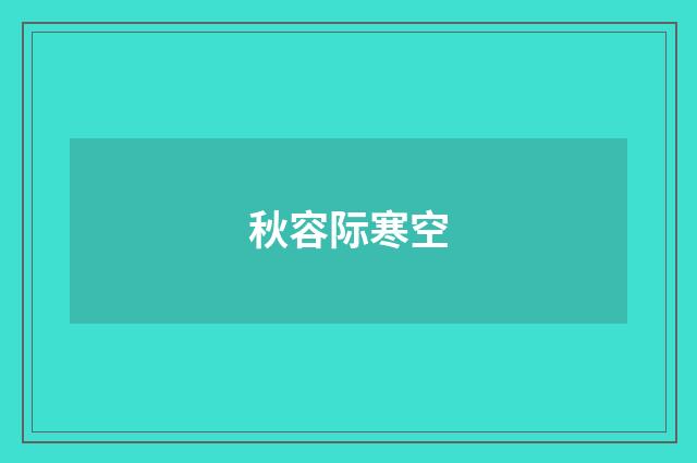 秋容际寒空