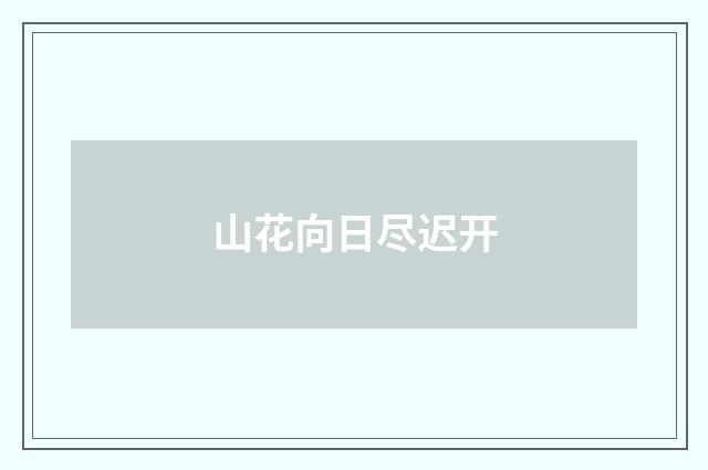 山花向日尽迟开