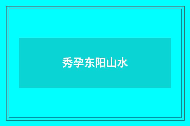 秀孕东阳山水