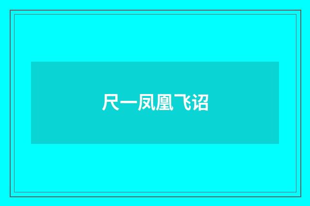 尺一凤凰飞诏