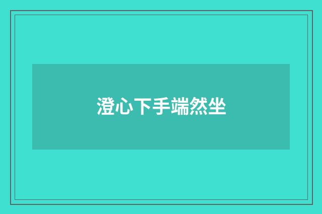 澄心下手端然坐